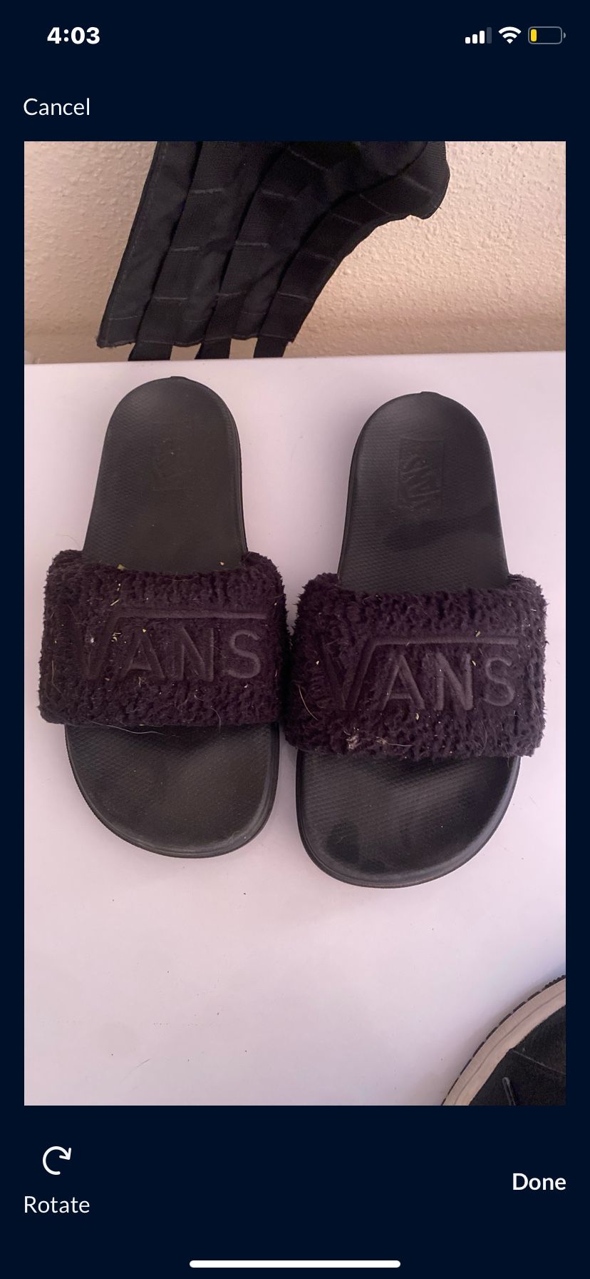 USA 10 EUR 41.0 Vans La Costa Sherpa Slide-On Sandal BLACK FUZZY HARD TO FIND NEW NEVER USED