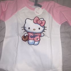 Dodgers Toddlers Hello Kitty Tshirts $20