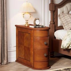 End Table With 2 Drawers, Sofa Side Table With Storage, No Assembly Required (only one)