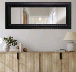 Large Wall Mirror with Black Frame