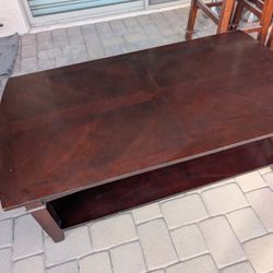 Dark wood coffee table