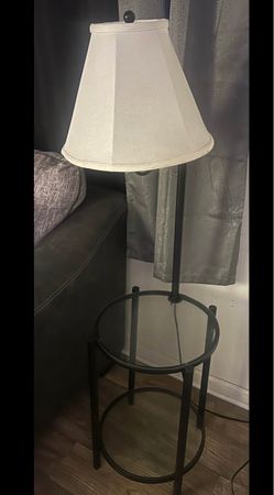Floor Lamp with Glass Side Table