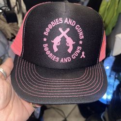 Boobies & Guns Trucker Style Breast Cancer Awareness Hat!