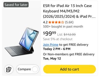 Magnetic Keyboard case for iPad Pro 12.9 (2022/2021/2020/2018) (MISSING CHARGER)