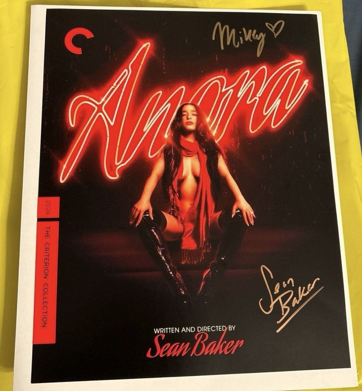 Anora Rare Signed Poster Sean Baker & Mikey Madison