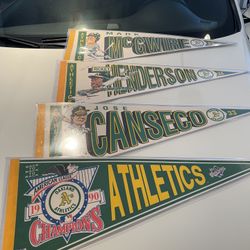 VINTAGE OAKLAND ATHLETICS PENNANTS 