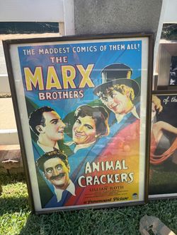 Vintage movie poster the Mark’s Brothers in animal crackers published by portal publications LTD