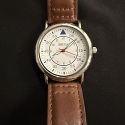 Breda Military Camper Watch 1655B Looks Great Leather Band