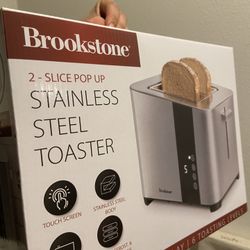 brookstone 2 Slice stainless steel toaster New 