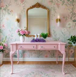 Cute Vintage Pink Desk