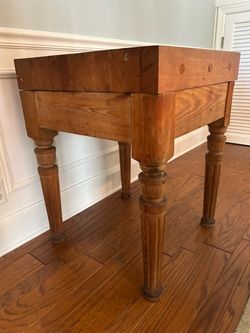 Vintage Wood Butcher Block Table