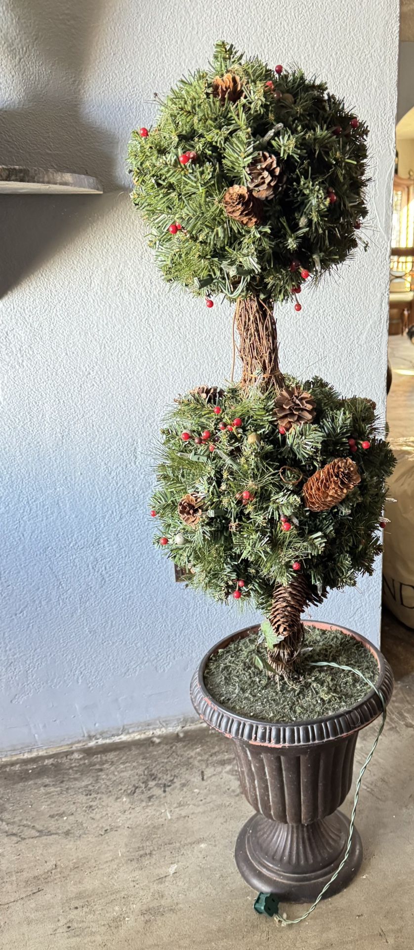 Set Of 2 Christmas Topiaries