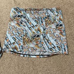 TIGER PRINT MESH Mini Skirt 