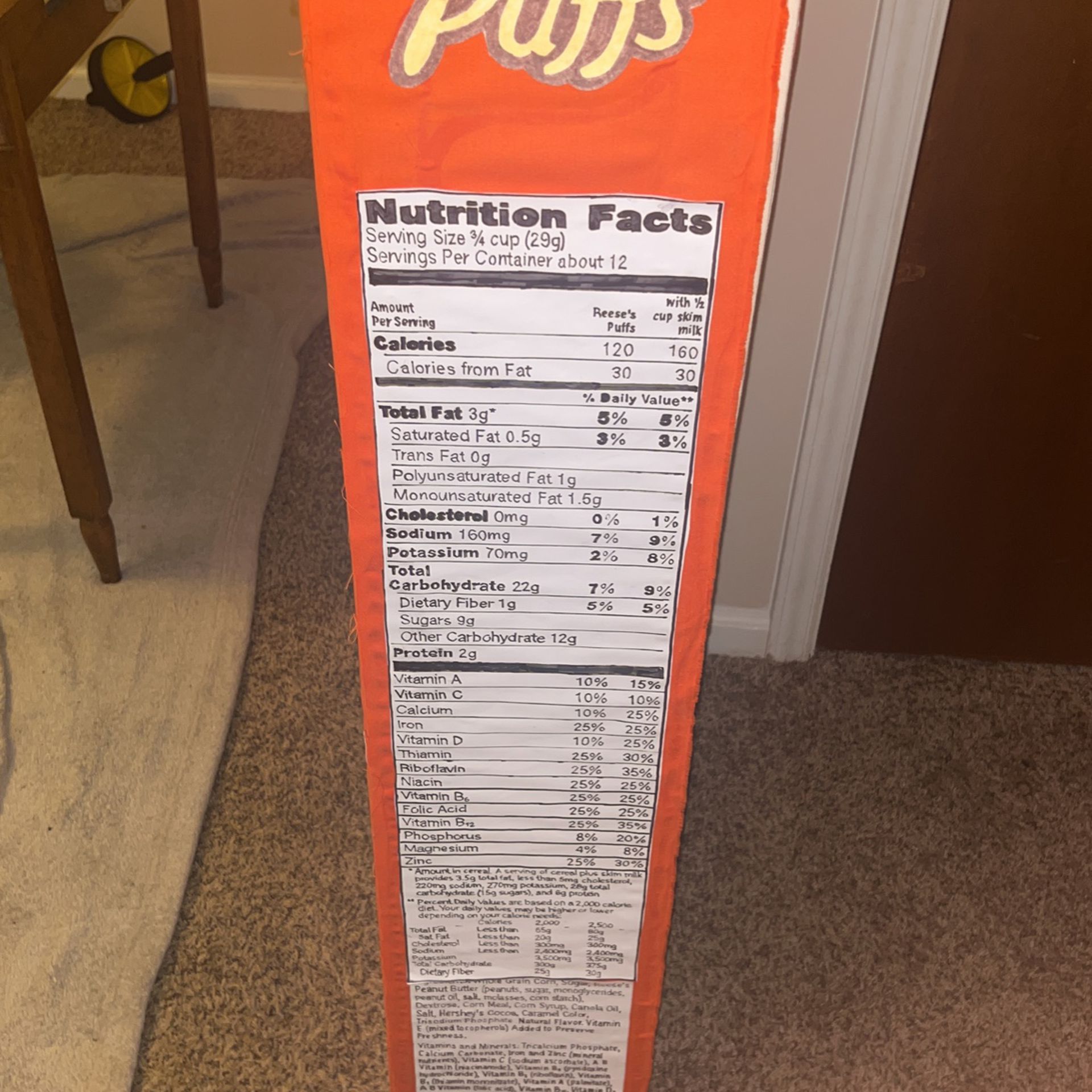 Giant Reese’s Puffs Cereal Box