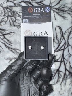 GRA Certified Moissanite Stud Earrings