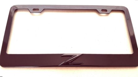 Nissan 370z 3D black metal license frame