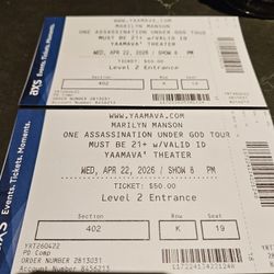 Marilyn Manson Tickets Yaamava Casino