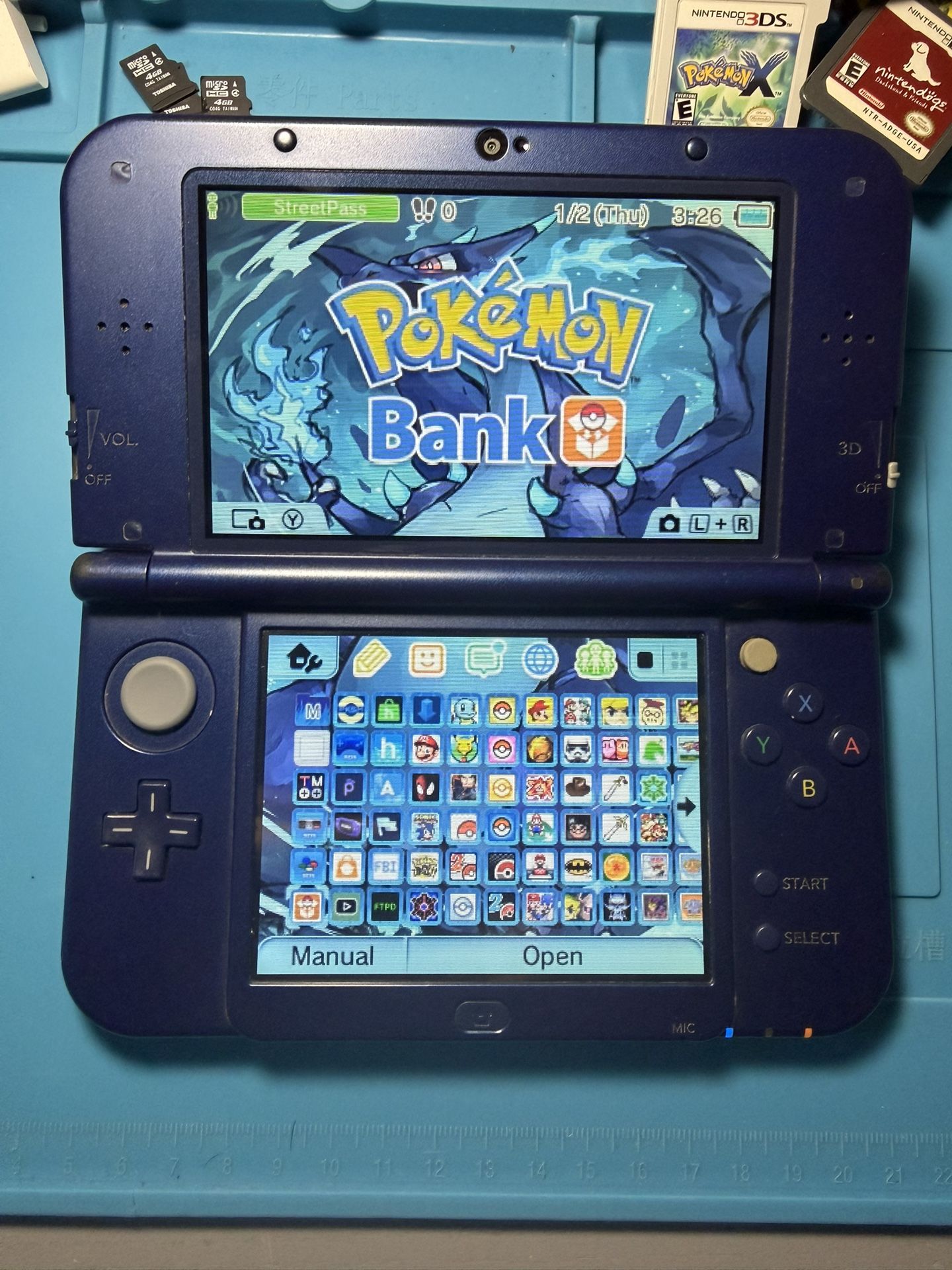 Nintendo Black/Blue New 3DS XL - Custom Setup - 64GB