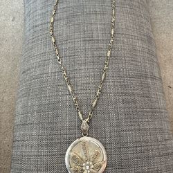 18” weed spinning, solid sterling silver necklace,  with moissanite diamond’s.