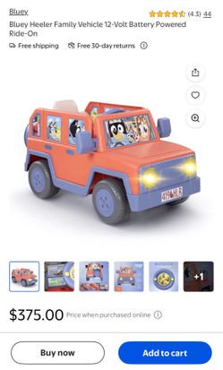 Bluey battery ride in car