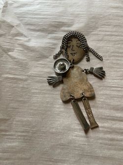 Signed FRANCES TUCK Silver Vintage Brooch