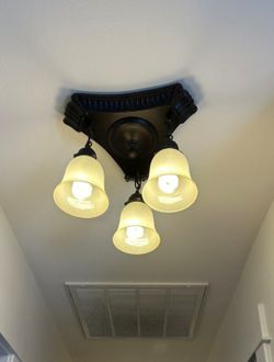 Bronz 3 White Pendant Celing Light Fixture