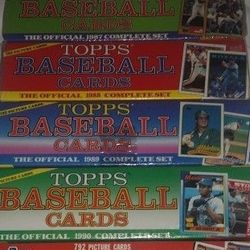 5 Consecutive Topps Baseball Trading Cards 