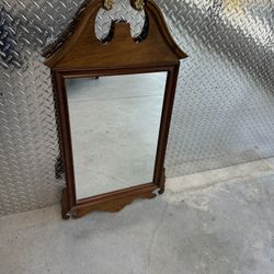 Antique Wooden Fram Mirror 