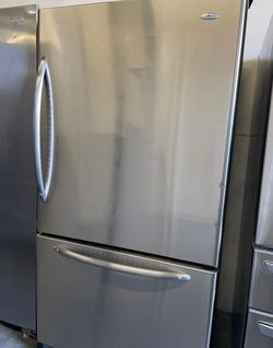 Amana Bottom Freezer Stainless Steel Refrigerator Fridge
