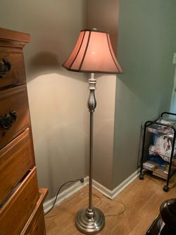 Brushed Nickel Floor Lamp with Fabric Shade