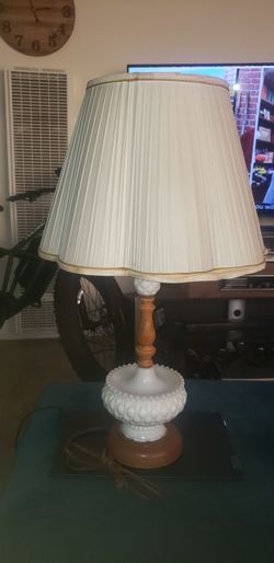 Vintage Mid Century Milk Glass Lamp