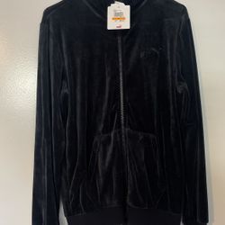 Black velvet puma track jacket
