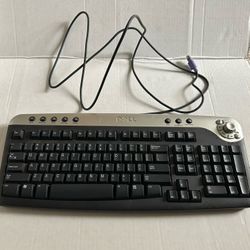 Dell PS/2 Multimedia Keyboard – Black & Silver (Model RT7D30) – Tested & Working