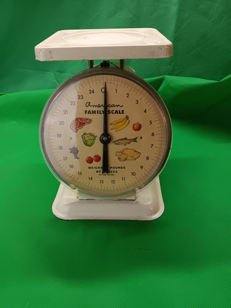 VTG American Family Kitchen Scale White 25 LB
