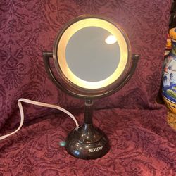 Revlon Light Up Make Up Mirror Bronze, Regular One Side Magnifying On The Other