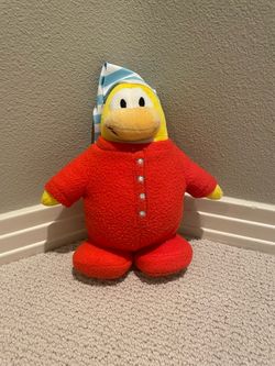 Disney Club Penguin Disney Parks Jumbo Red Pajama Penguin Striped Hat