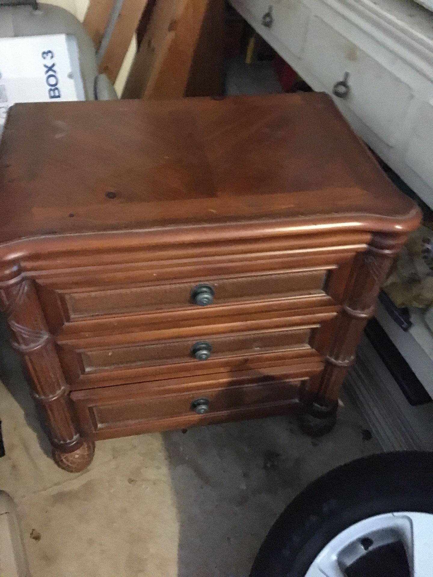 Real wood night stand