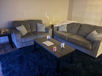 Gray Fabric Sofa and Loveseat Set (living room set)