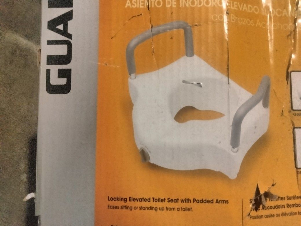 Elevated Medical Toilet Seat With Two Handles To Support Patient