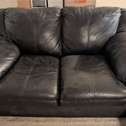 Free Black Leather Loveseat