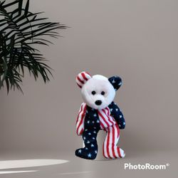 Ty Beanie Baby - SPANGLE the Bear White Face (Stuffed Animal)