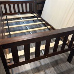 Twin Bed Frame (2) And Bed 