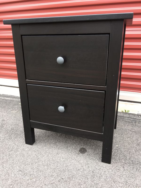 Ikea Hemnes 2 Drawer Nightstand Night Stand Black Brown Good Condition Ikea Hemnes 2 Drawer Nightstand Night Stand Black Brown Good Condition
