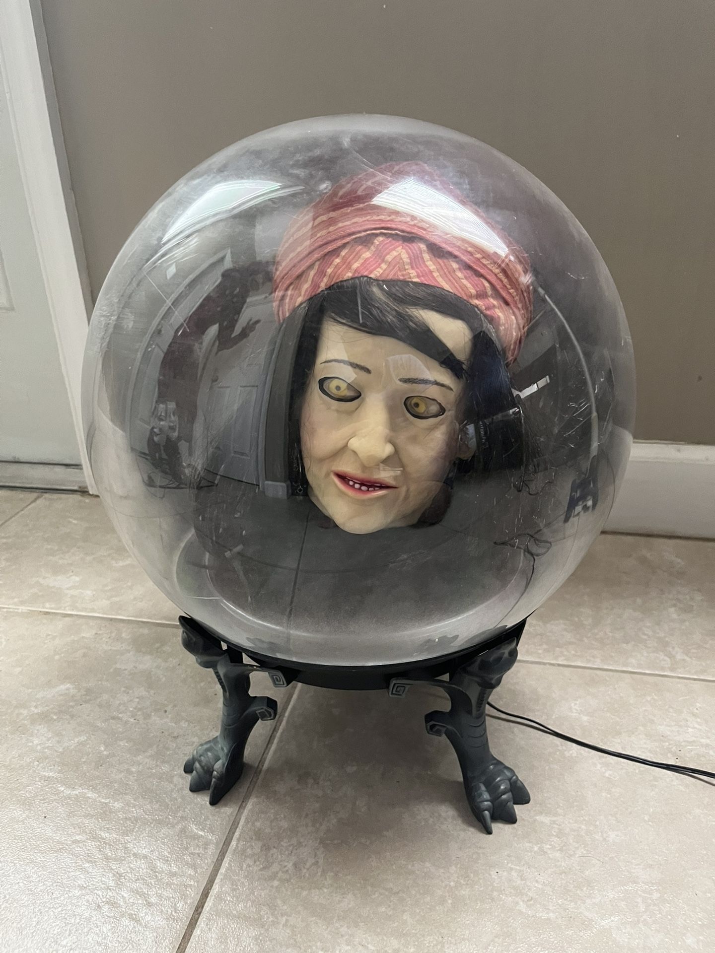 Vintage Gemmy Large 14” Spirit Ball Boule Magique Sound Motion RARE Gypsy Fortune Teller Halloween