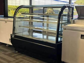 Commercial Refrigerated Curved Glass Display Case – Free Delivery in CA!
