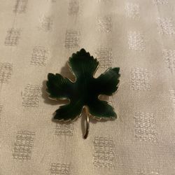 1950’s Green Enamel Maple Leaf Brooch