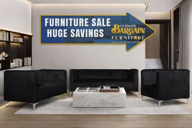 Black velvet Sofa And Loveseat