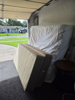 Free King Memory foam mattress, box springs, and frame