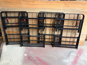 (4) Black Twin Foldable Metal Platform Bed Frame