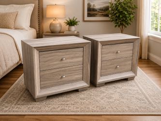 Nightstands set of 2 bedside tables Gray